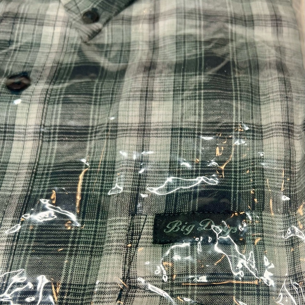 Big Dogs Green, White & Black Plaid Button-Down Shirt